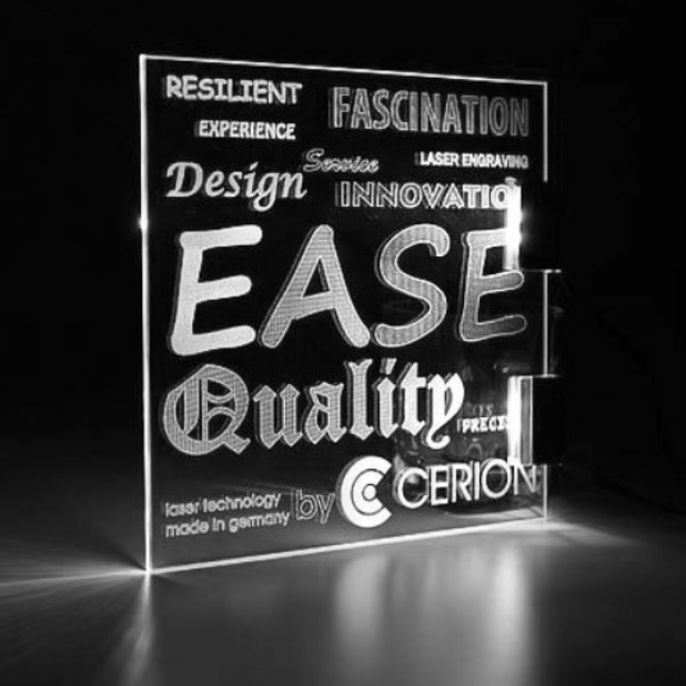 Ultraviolet Laser frosted glass with edge illumination