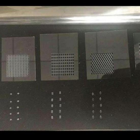 High power UV DPSS laser drilling plexiglass