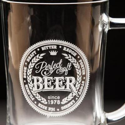 Nanosecond DPSS UV laser glass for beer engraving
