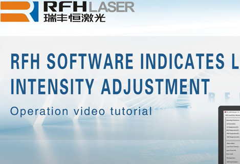 RFH Industrial UV nanosecond laser software indicates light intensity adjustment