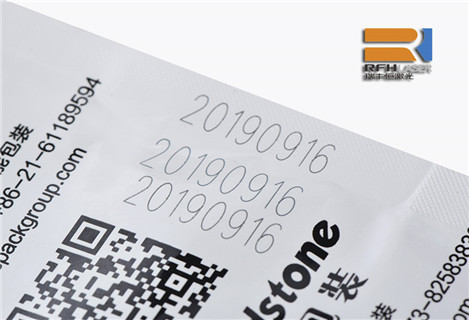 UV laser source marking PE Plastic Food Bags Expiry Date Batch NO