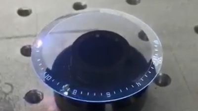 uv laser 355 nm carving sapphire blue Glass of watch