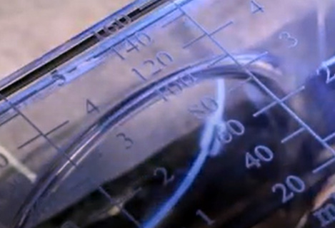 Laser scribing of transparent plastic with RFH 10W ultraviolet laser