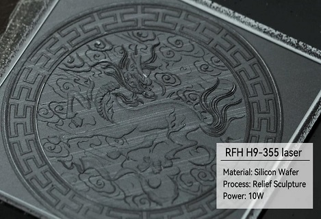 The RFH H9 UV laser silicon wafer laser engraving process has clear engraving and good three-dimensional effect.