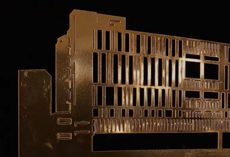 RFH 5 W UV DPSS Laser Source Cut gold foil