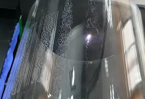 Glass etching and engraving with RFH water cooled 5 watt uv laser source