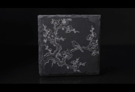 Industrial-Grade Engraving on Natural Stone Coasters by RFH-D9-355-5W